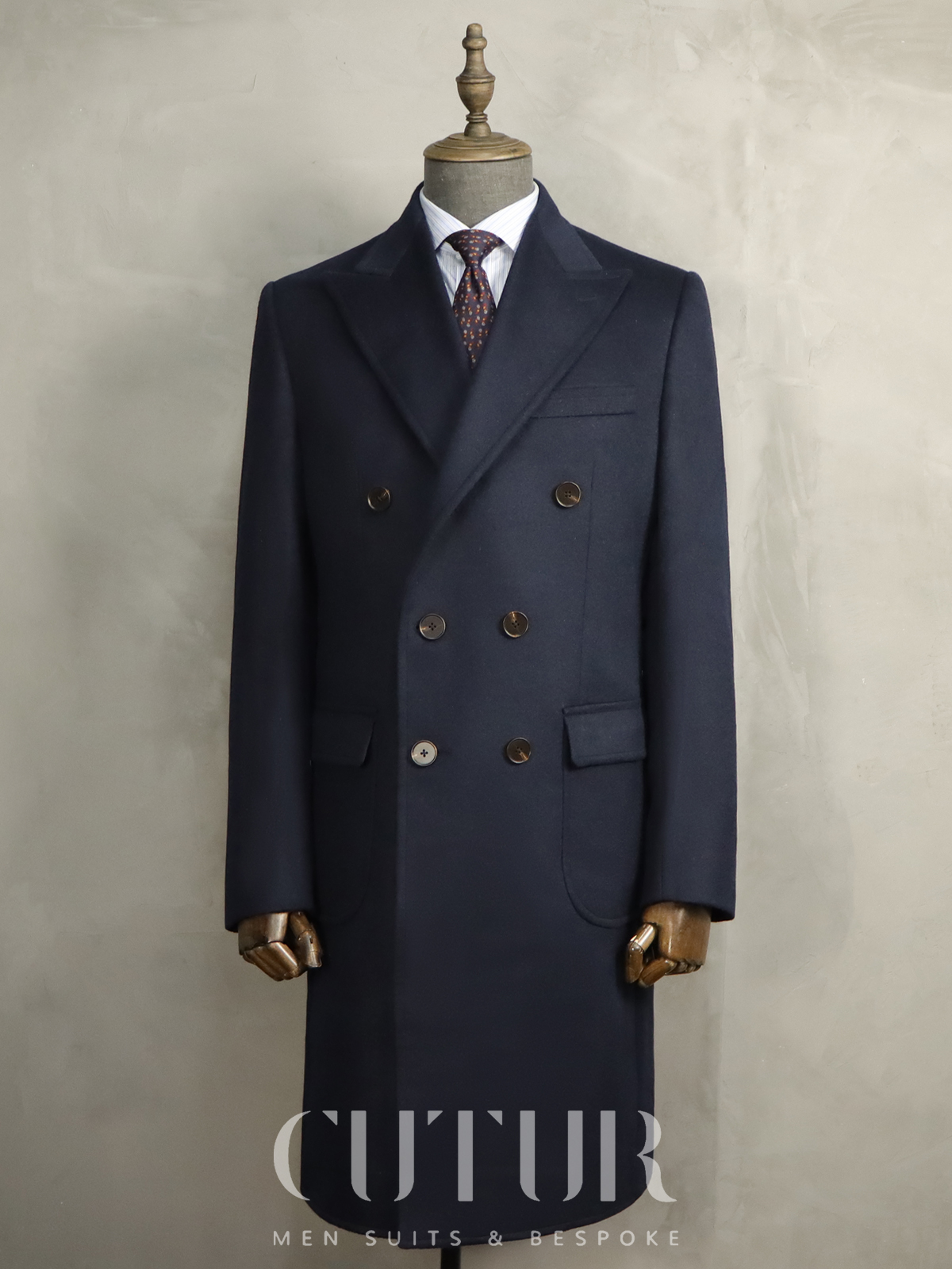  Classic Double Breasted Buisness Overcoat