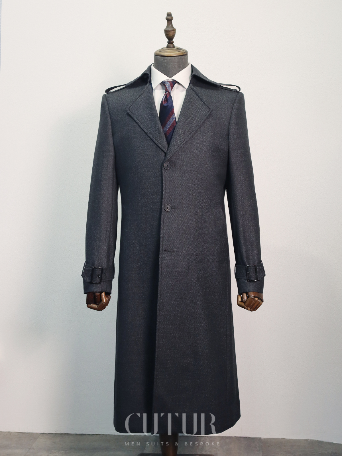 100% Wool Gabardine Trench Coat