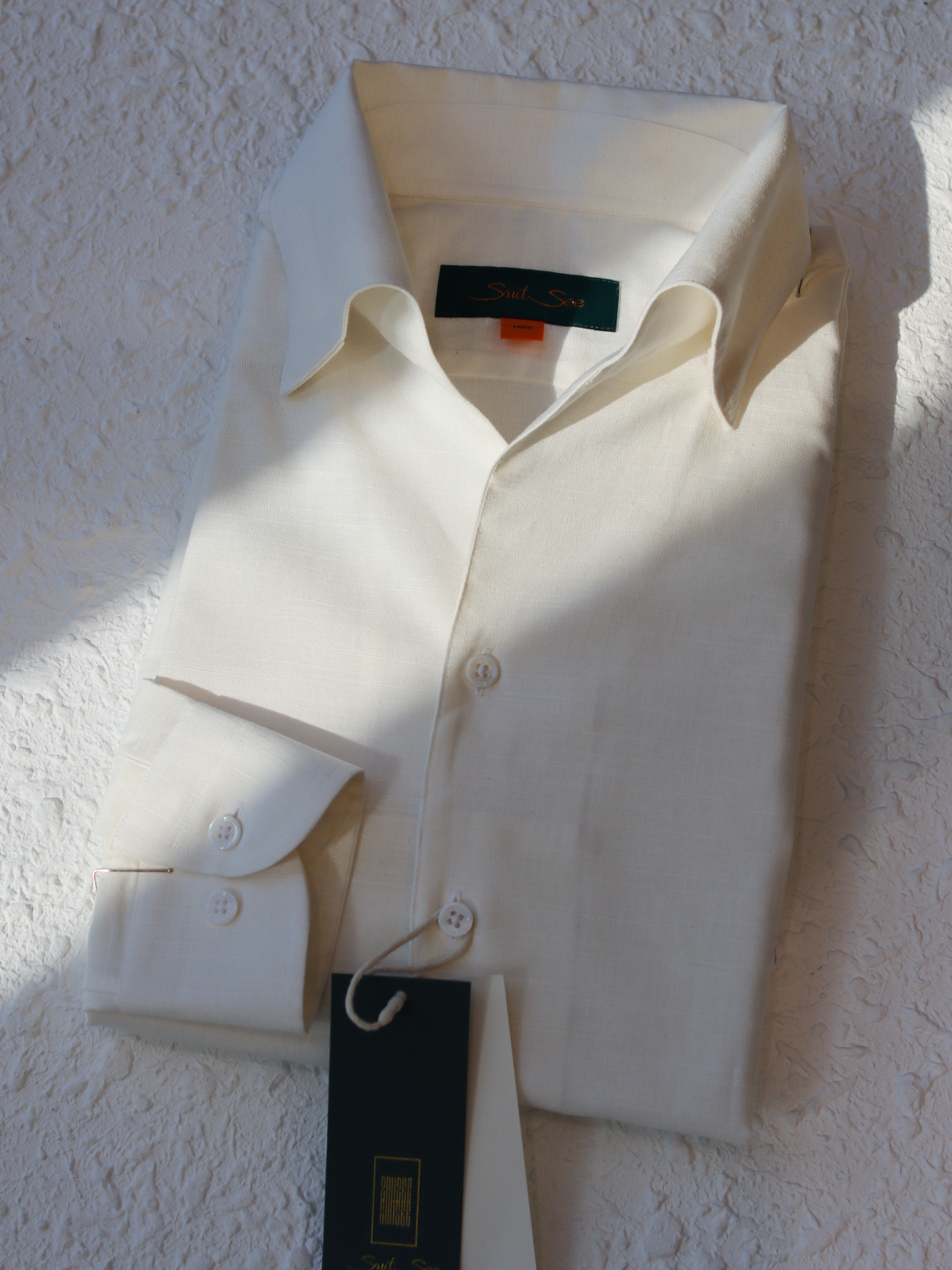 Cotton and linen one piece collar shirt