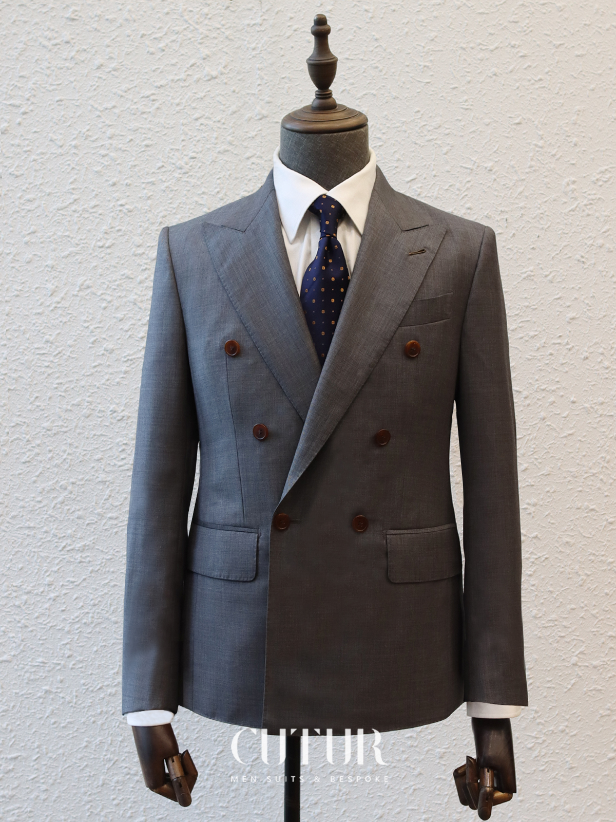 【Red Label】Carpens 160'S Gray Business Doubel Breasted Suit