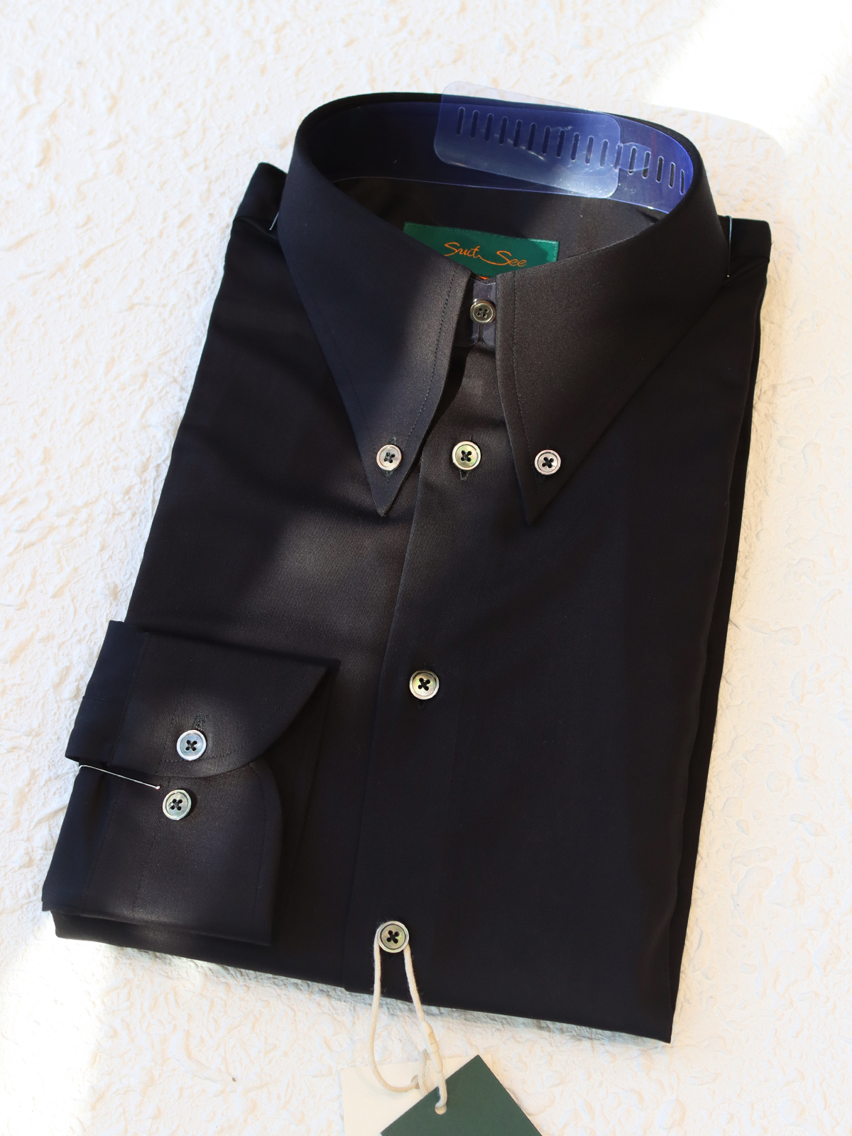  Black bamboo fiber Shirring Shoulder and Back shirt