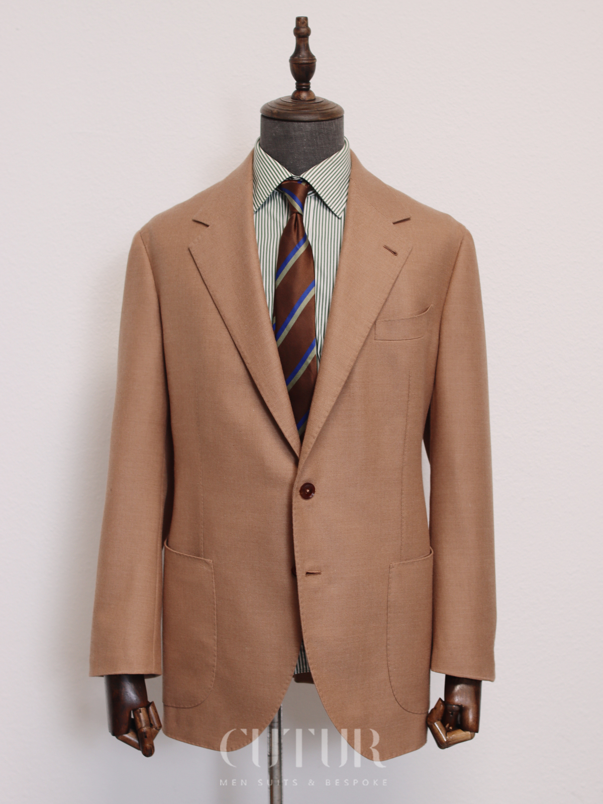 【Gold Label】Fully Handmade Full Canvas Italian Style Suit with Stitching Arounded the Suit