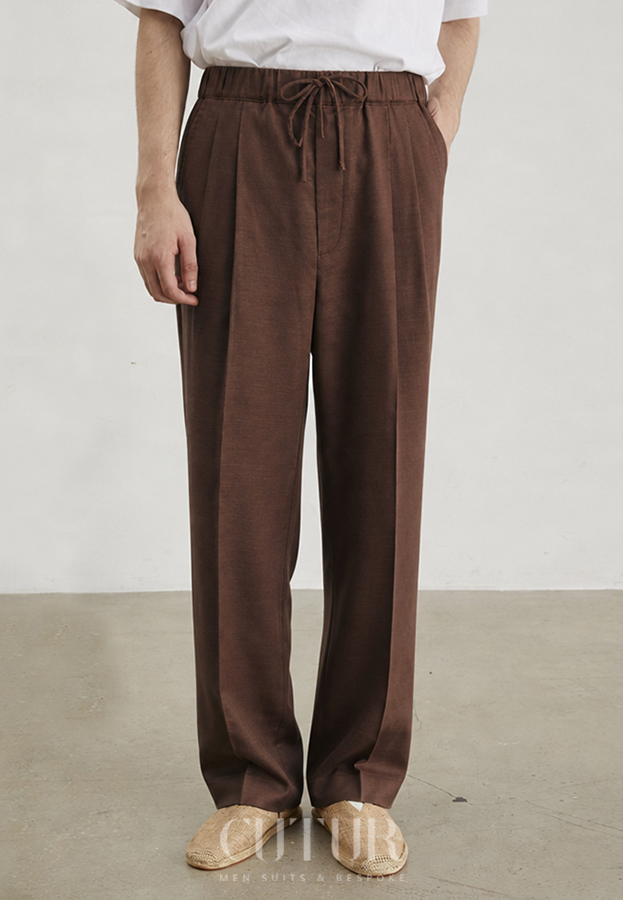 Summer Linen Drawstring Waist Straight Leg Casual Pants