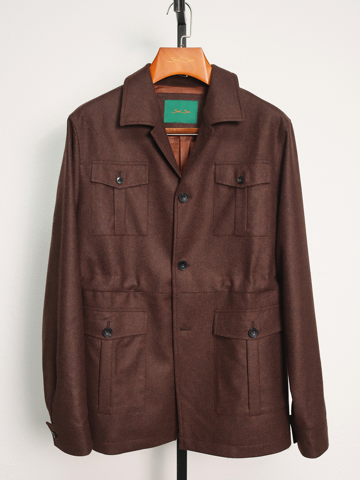 【Orange Label】100%Wool Tweed  Unstructured Safari Jacket