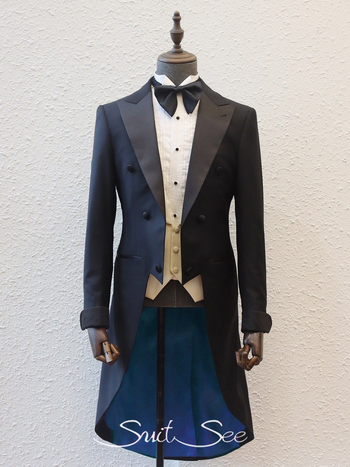 【Purple Label）Classic Black Long Tuxedo Suit