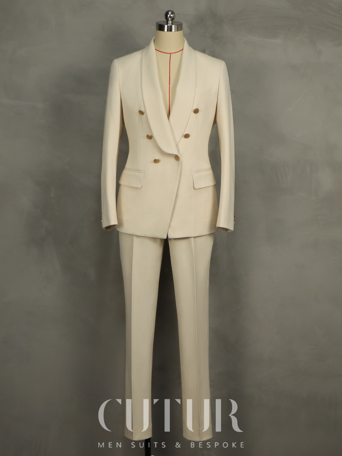 【Green Label】Ivory Double Breasted Women Suit/Blazer
