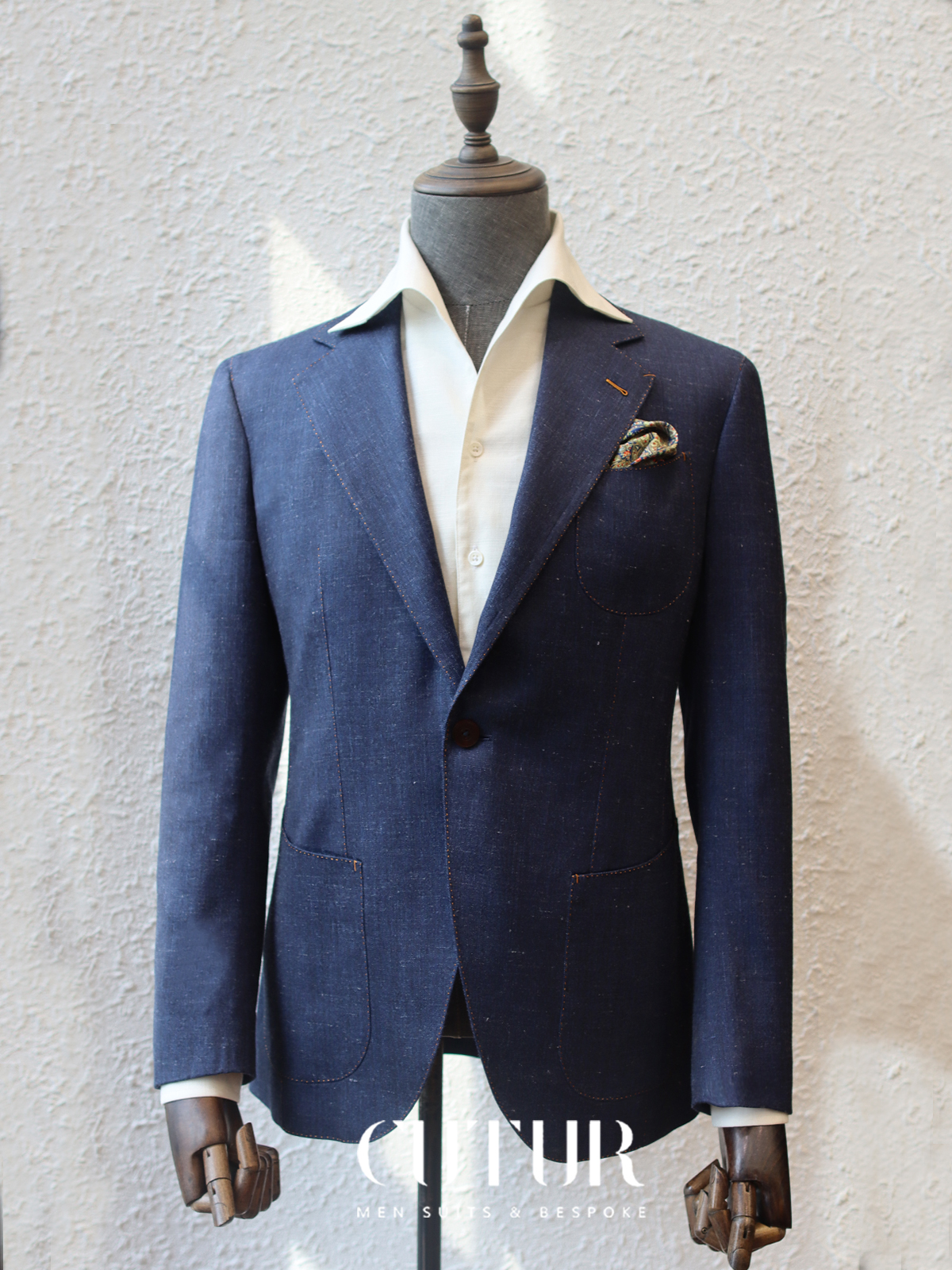 【Gold Label】Silk&Linen&Wool Denim Style Full Handmade Suit