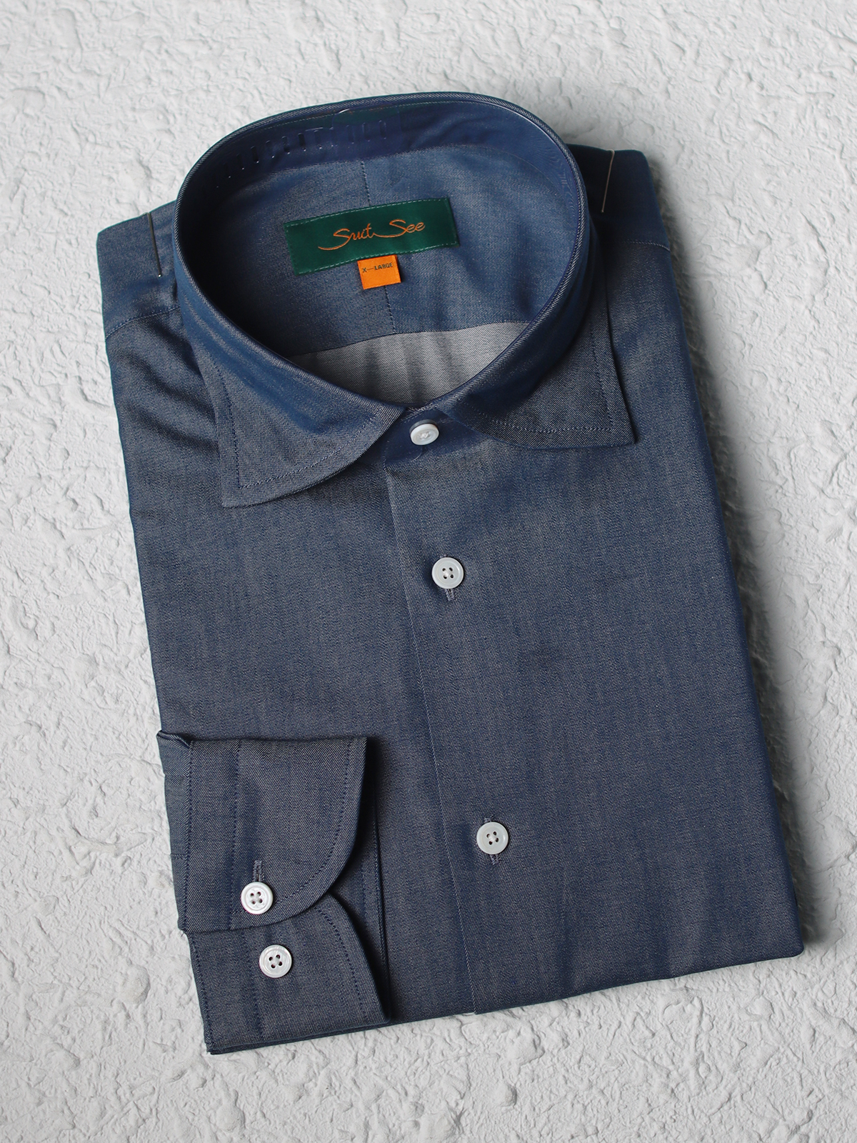 No Fusing Workmanship 100%cotton Denim Shirt