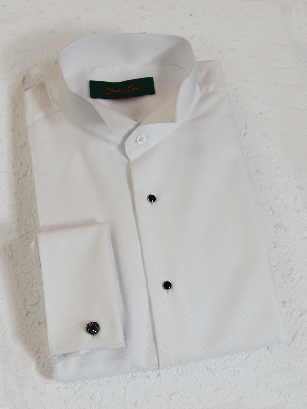 Classic Tuxedo Shirt With Splicing Fabric Tuxedo Bib